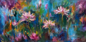 la imagen de las flores modernas de loto Pinturas al óleo